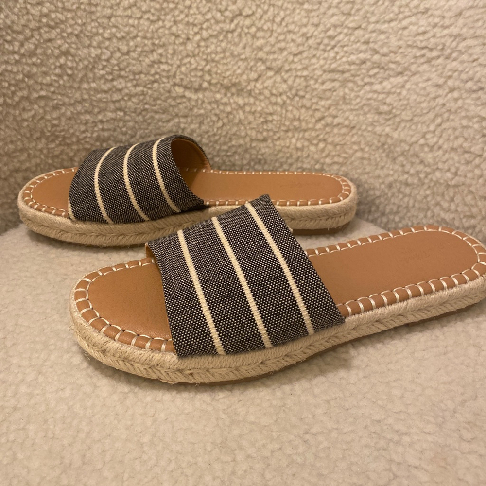 Women's Universal Thread Slide Sandals Black/White Size 8.5 - Picture 6 of 6